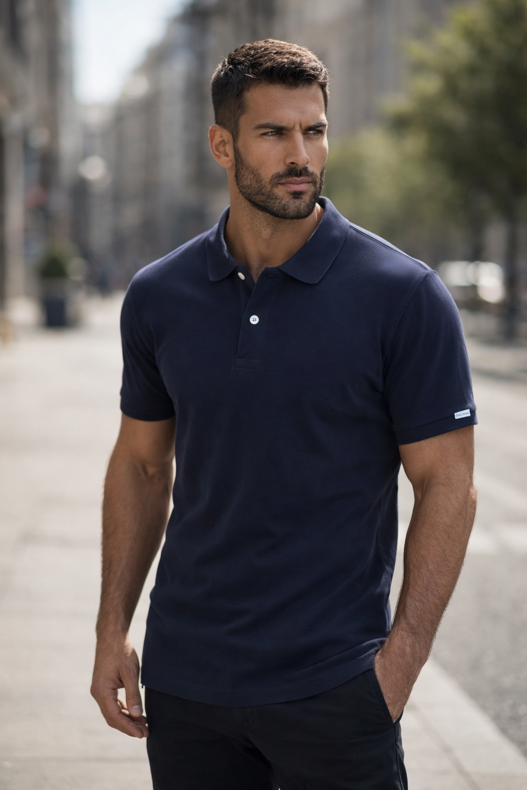 CLN-DUZ LOGOSUZ POLO YAKA T-SHIRT