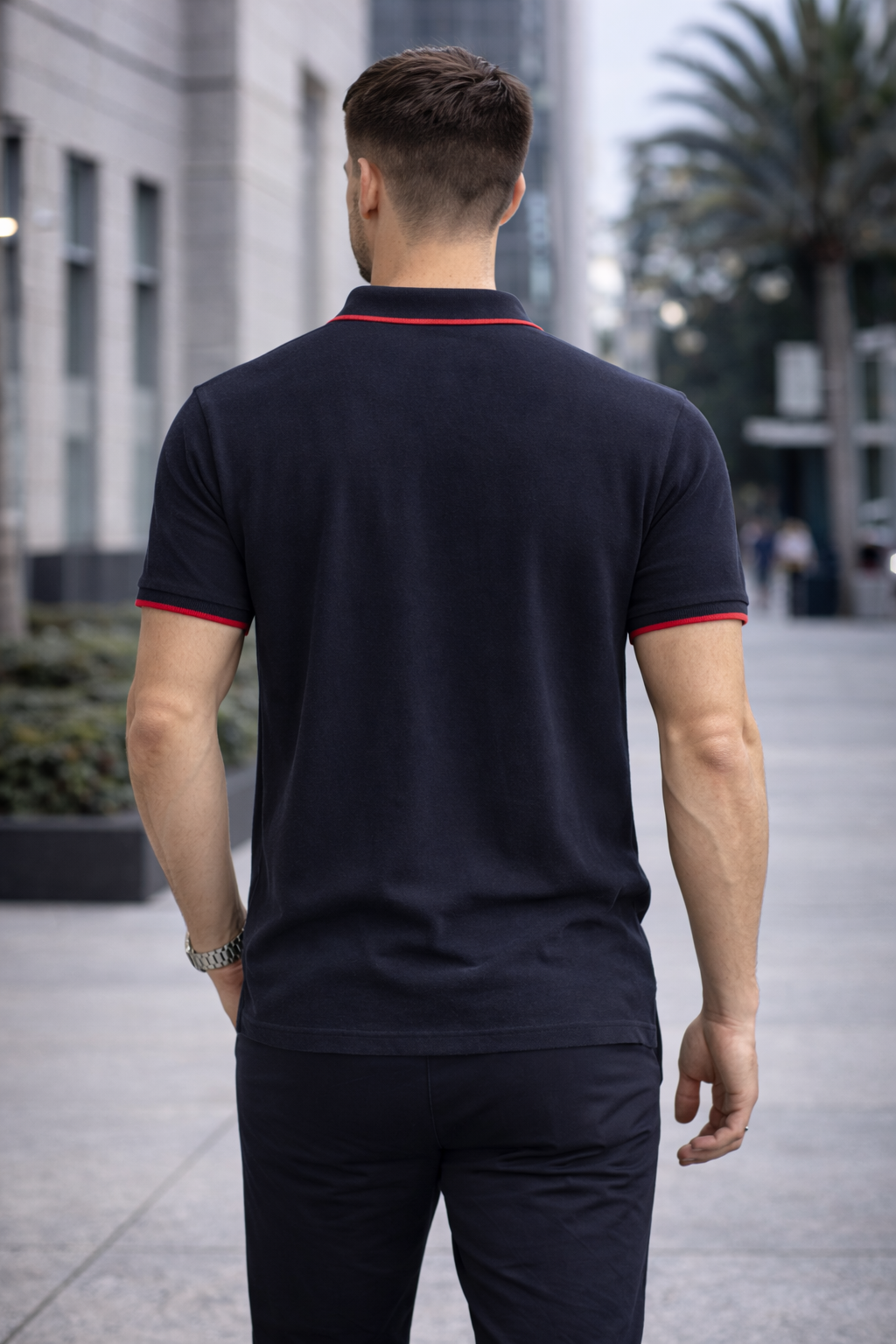 CLN-KOLU CIZGILI POLO YAKA TSHIRT