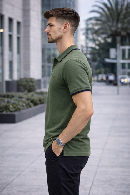 CLN-KOLU CIZGILI POLO YAKA TSHIRT