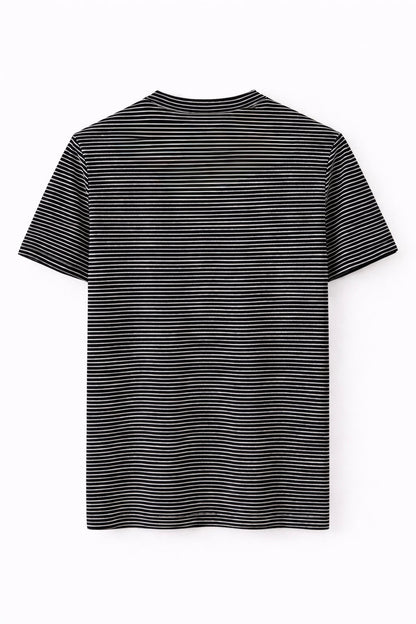 CLN-İNCE SIK ÇIZGILI T-SHIRT BISIKLET YAKA